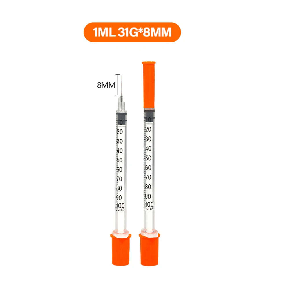 30PACK 0.3ml 0.5ml 1ml Disposable Individually Wrapped Insulin Syringe for Animals,Lab