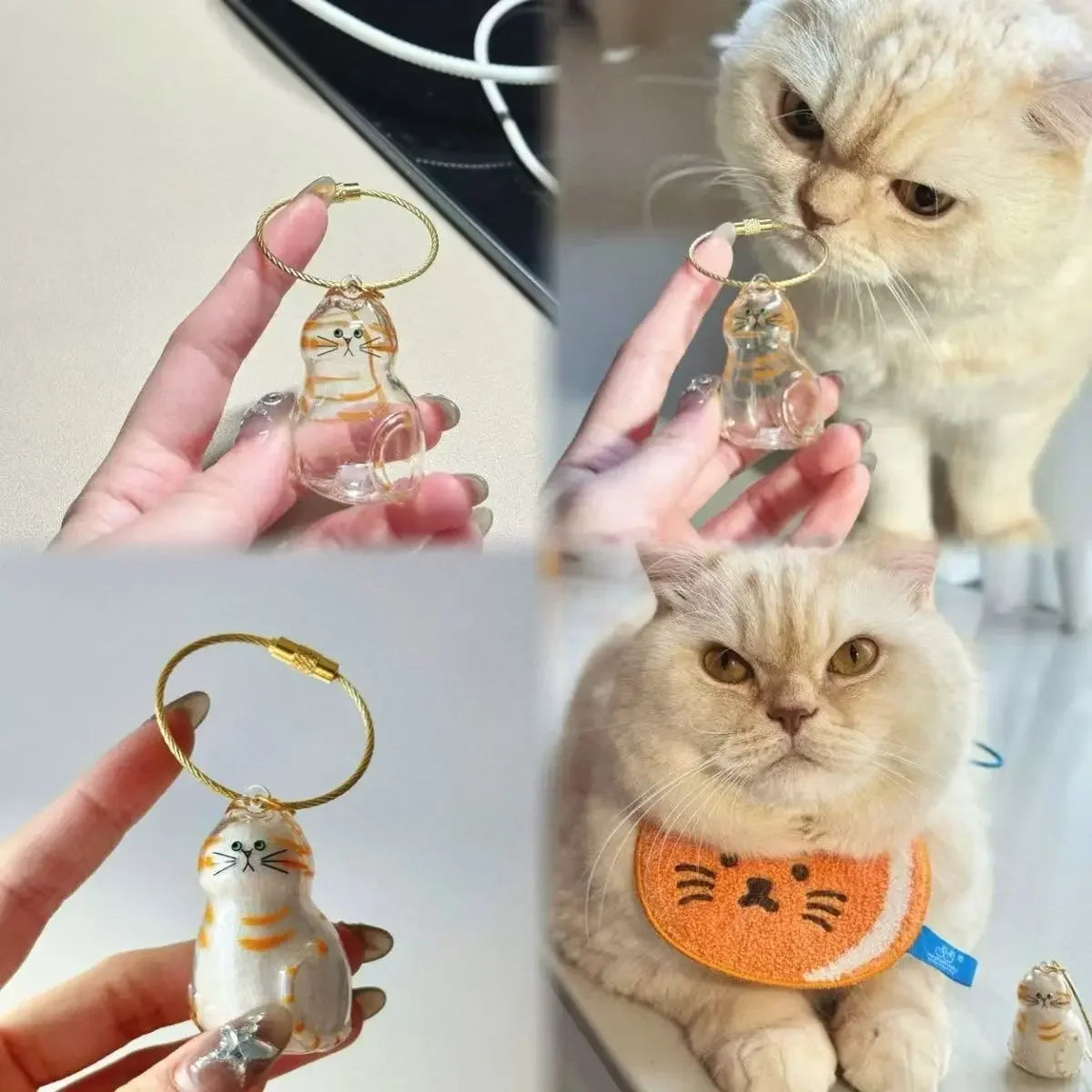 Transparent Cat Hair Storage Box Charm Gacha Cat Hair Storage Capsule Commemorative Collection Bag Keychain Pendant - Play Paws Toys