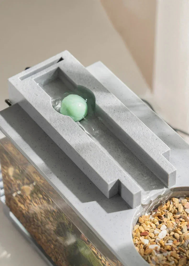 Micro Landscape Fish Tank Home Silent Water Flow Aquarium Desktop Ornament Creative Imitation Stone Landscaping Fish Tank Filter