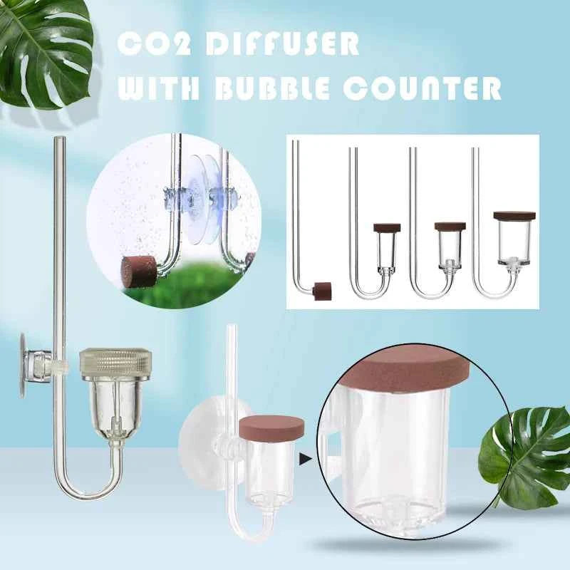 Aquarium CO2 Diffuser With Bubble Counter Twinstar Style Atomizer Acrylic Fish Tank Aquatic Plants Accessories Supplies Sprayer
