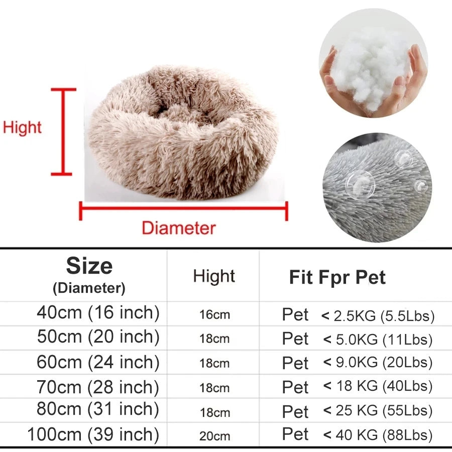 Dog Bed Donut Big Large Round Basket Winter Plush Beds for Dogs Medium Accessories Fluffy Kennel Small Puppy Pets Cat Products