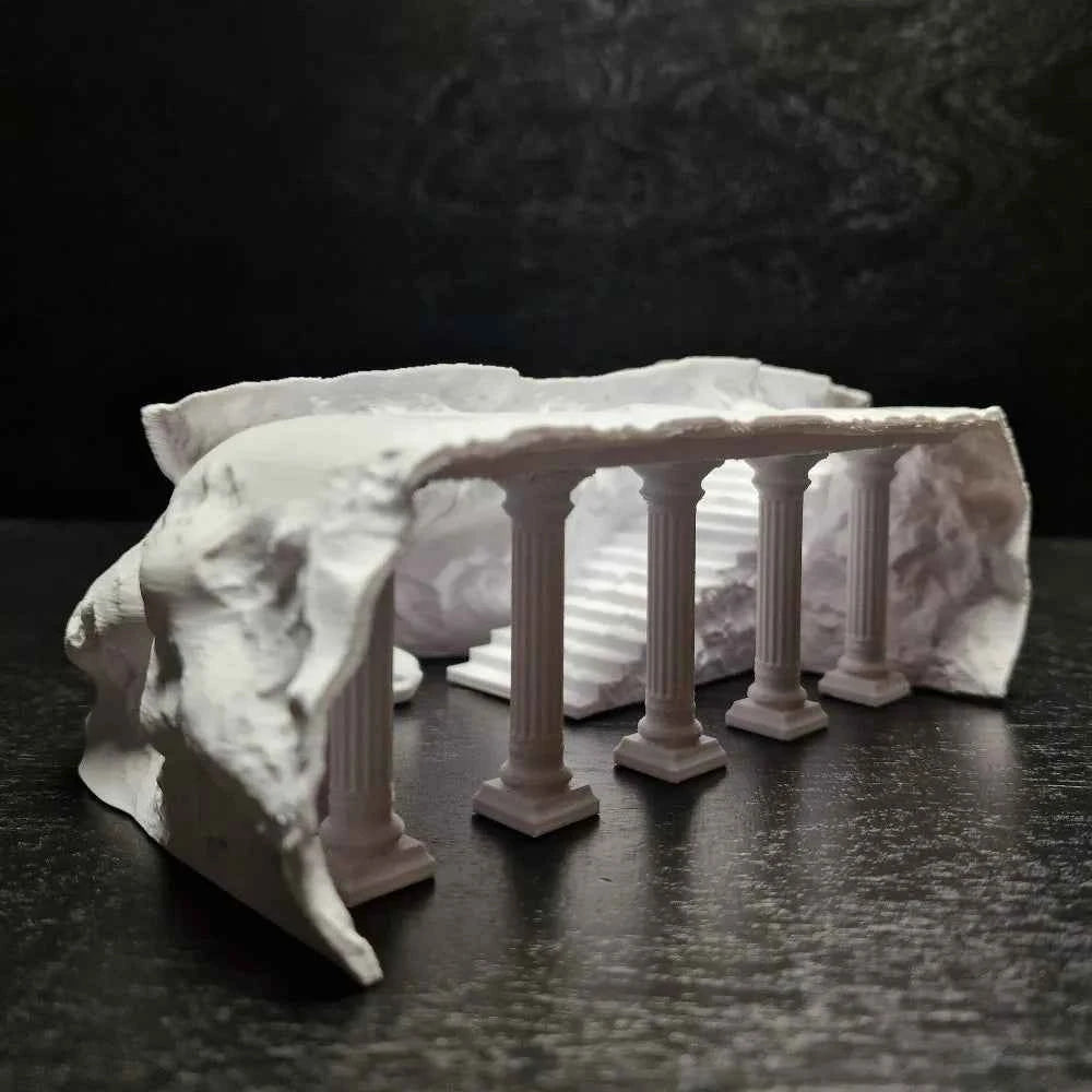 3D Printing Fish Tank Cave Artificial Roman Column Simulated Fish Hiding Shelter Viewing Ports Plastic Aquarium Cave Tunnel