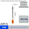 40/80PCS 0.3-1ML Disposable Plastic Veterinary Syringe Sterile Insulin Syringe with Orange Cap Needles for Pet Farm Animal Use