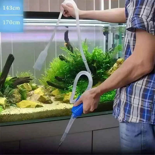 Aquarium Gravel Cleaner Siphon – Manual Fish Tank Water Changer with Bulb, Multi-Function Sand Vacuum Cleaner for Fish Poop