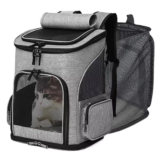 Cat Bag Outdoor Portable Cat Backpack, Foldable Small Dog And Cat Outdoor Bag Expandable Double Shoulder Pet Backpack - Play Paws Toys