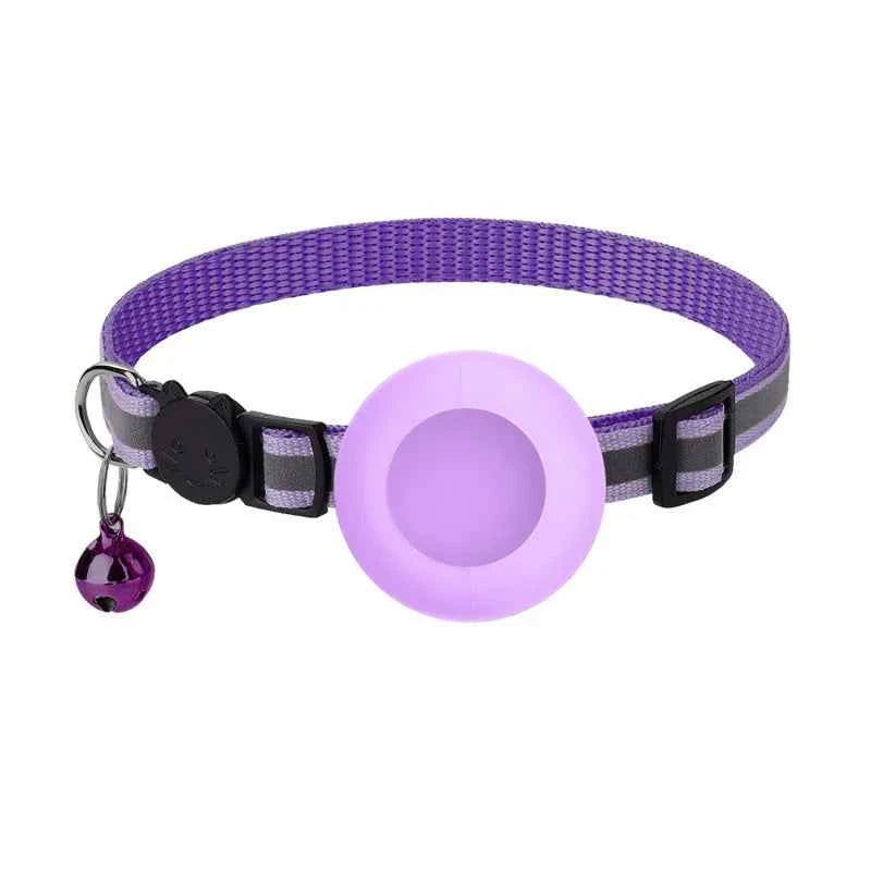 Cute Cat Collar Airtag Breakaway Reflective Kitten Collar with Bell for Apple Air Tag Holder Bell Nylon Silicone Collar for Cats