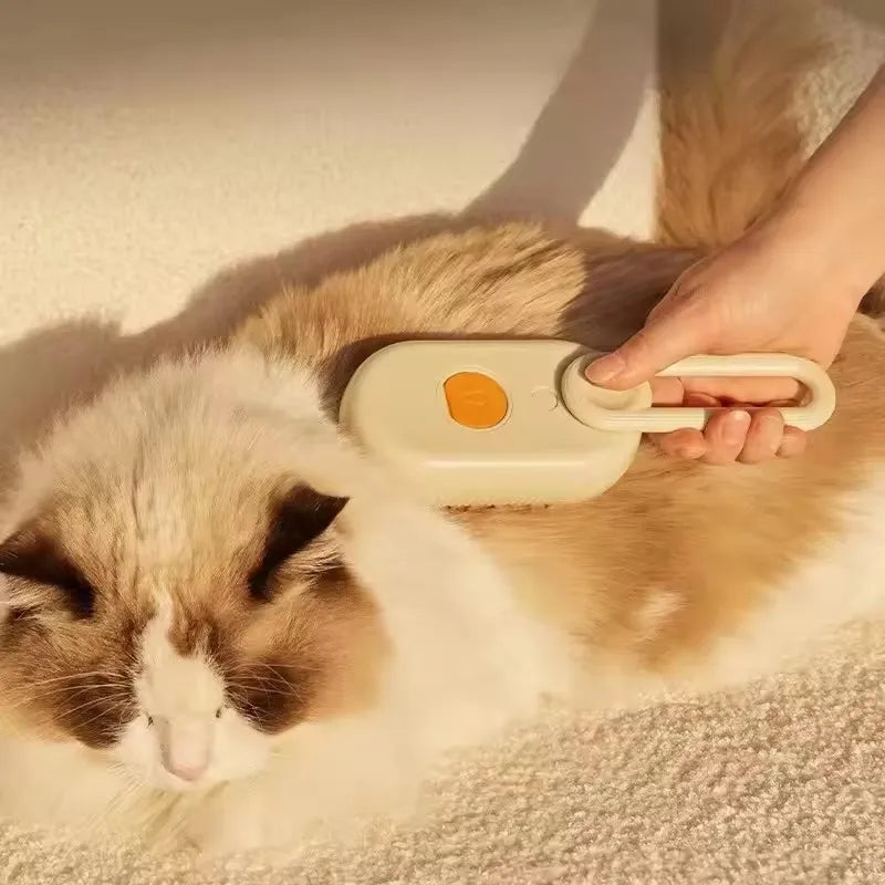 Electric 3-in-1 Pet Hair Brush - Steam Spray Massage Hair Removal Comb for Dogs And Cats Anti-Flying Hair Cleaning Brush