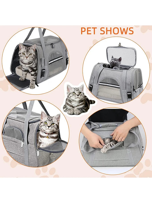 Pet Carrier Bag Airline Approved Up for Cats and Dogs Up to 20LBs, Soft Cat Carrier Dog Carrier Travel Kitten Carrier with Mat - Play Paws Toys