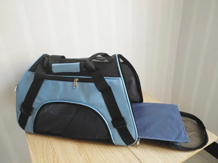 Pet Portable Foldable Four Sided Breathable Mesh Pet Bag Cat and Dog One Shoulder Travel Bag Crossbody Handbag Backpack Cat Bag - Play Paws Toys