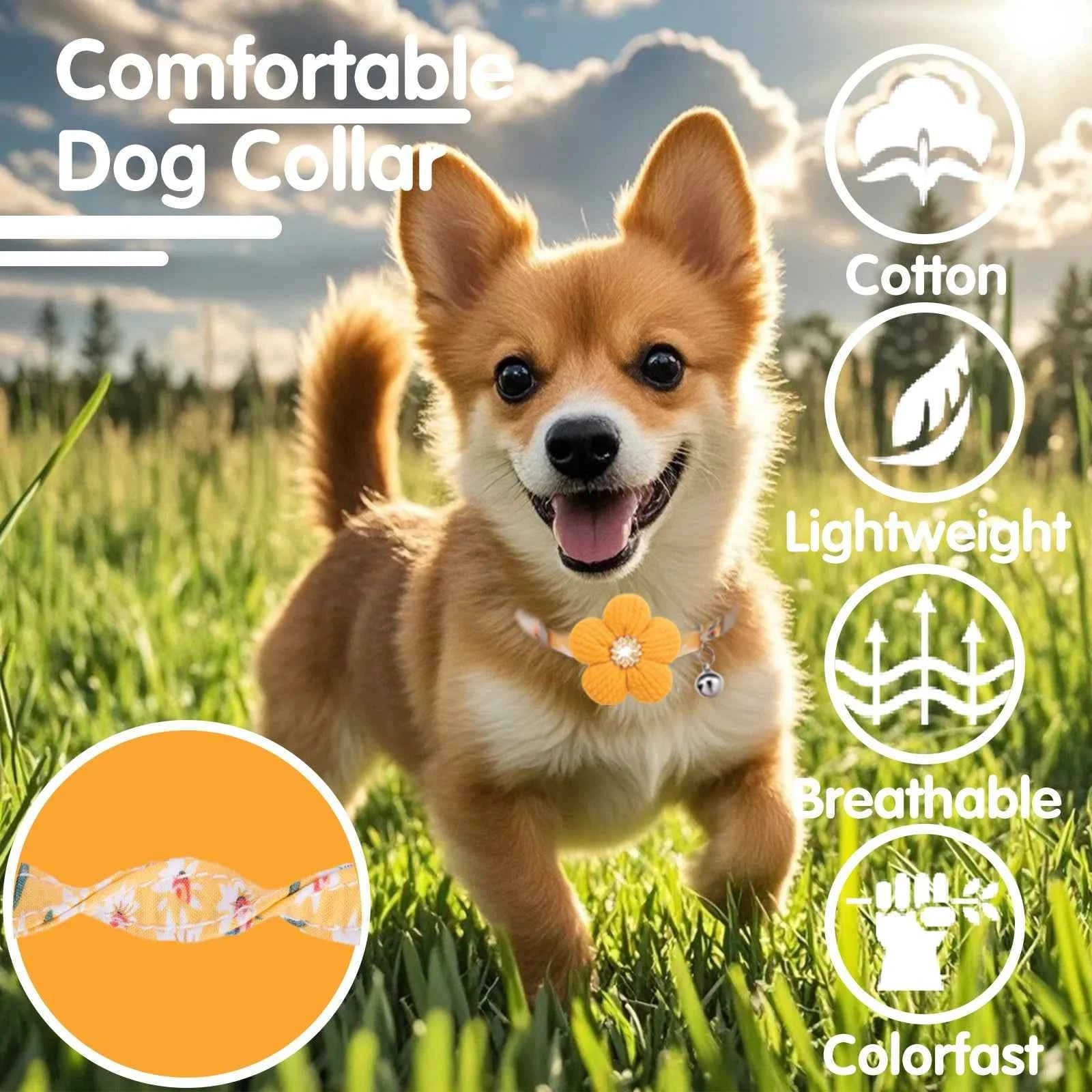 Pet Accessories Shiny Rhinestones Pet Collars Exquisite Necklaces Dog Collars Small and Medium Dogs Floral Cat Collars