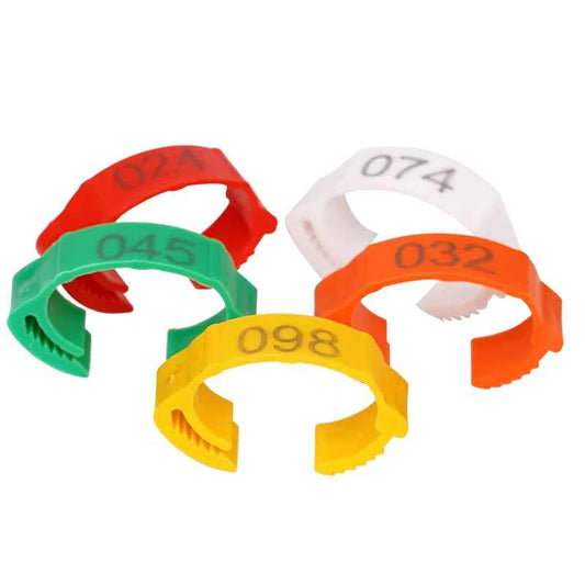 10-50PCS High-quality Chicken Foot Ring 5 Colors Numbered Identification Leg Rings Clip For Poultry Chickens Ducks Geese Parrot