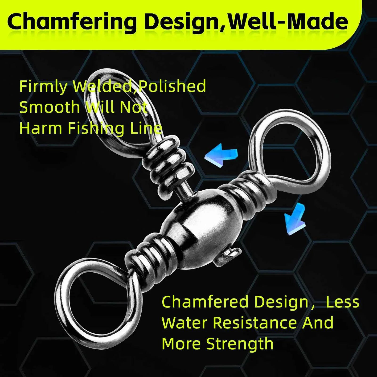 3 Way Swivels 25~100Pcs Swivels Fishing Tackle Catfish Tackle Stainless Brass Catfish Surf Rigs Saltwater Fishing Barrel Swivels