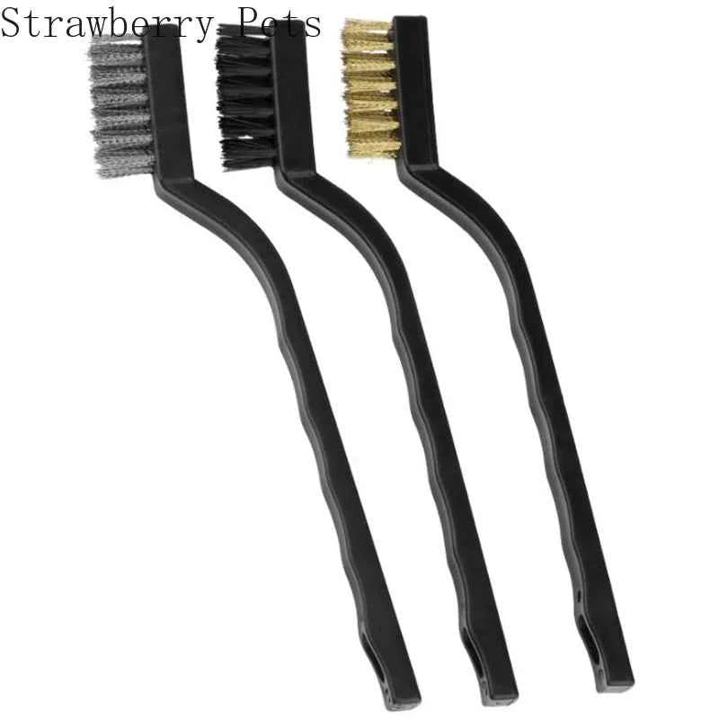 13cm Steel Wire Brush Aquarium Algae Cleaning Brush Nylon Brush Aquarium Cleaner Fish Tank Stain Cleaning Tools Accessories 3pcs