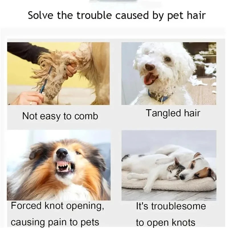 Multicolor Pet Knot Cutter Hair Remover Stainless Steel Painless Safe Grooming Brush for Dogs Cats Effective Shedding Comb Tool