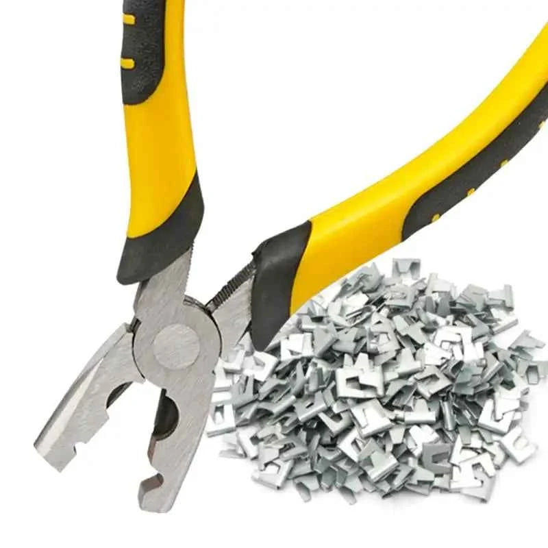 Pet Cage Installation Repair Clamp Chicken Quail Cage Binding Cage Pliers Bird Rabbit Clamp Pliers with Nail Cage Buckle Clips