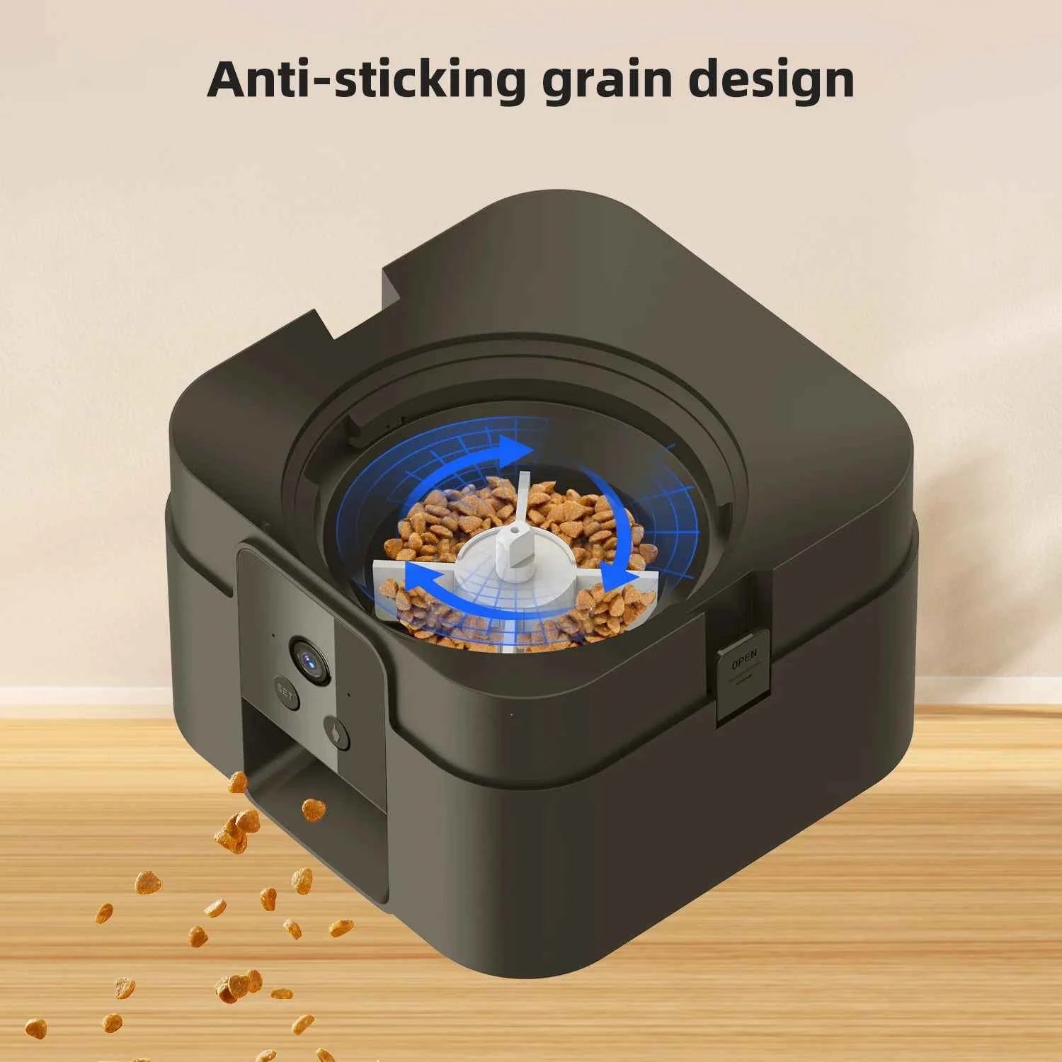2L Push Button WiFi Camera USB Automatic Pet Feeder Smart Cat Feeder Slow Dog Feeder with Timer Video Pet Feeder Food Bowl#Color