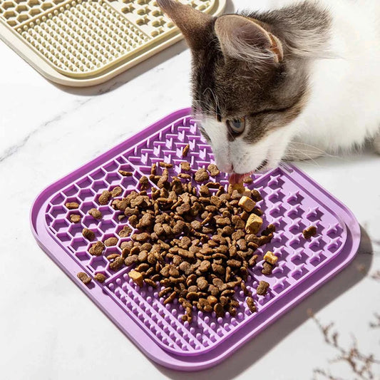 1PC-Silicone pet lick mat; pet slow feed bowl pad with suction cup; lick mat to prevent choking