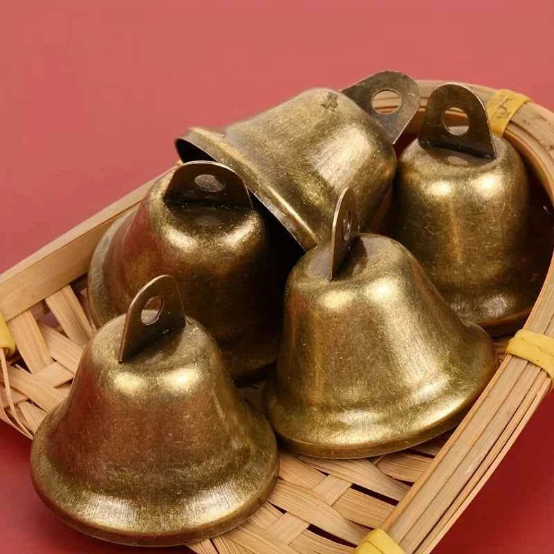 5pcs/set Thickened 38mm/1.5in Retro Horn Opening Bell Bell Round Bell Sound Loud and Crisp Christmas Bell
