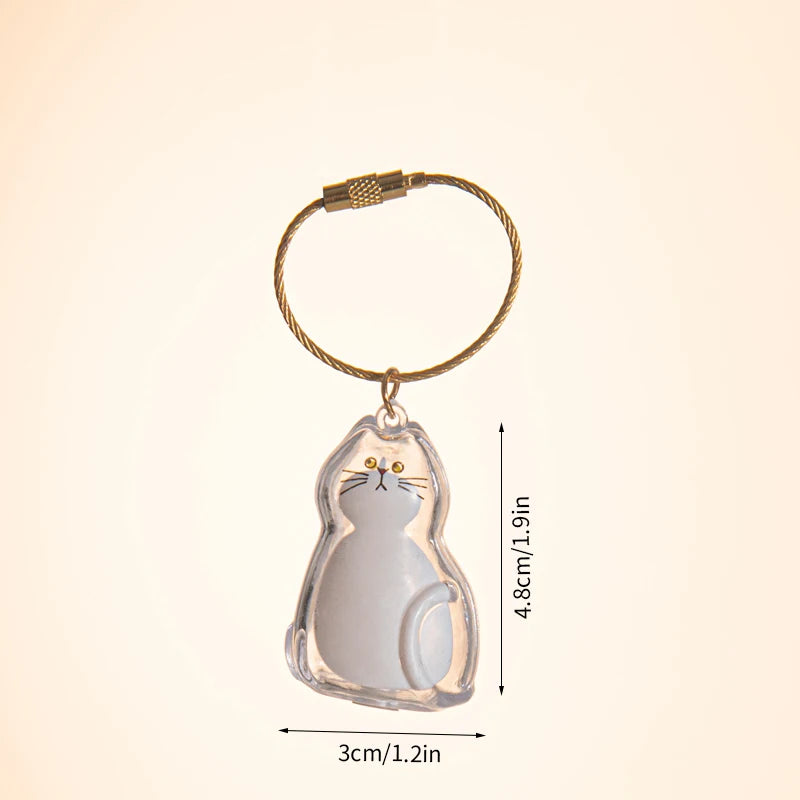 Cat Hair Memorial Storage Keychain Cat Fur Container Pets Cat Fur Collector Capsule Keyring Kitty Hair Hanging Pendants