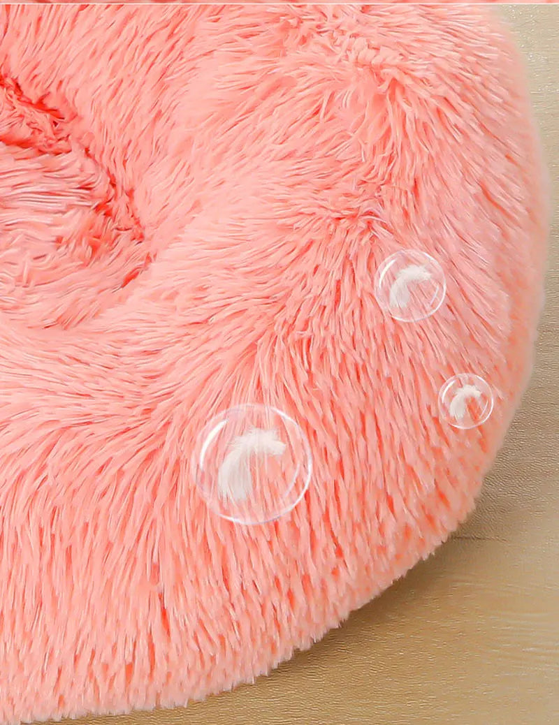 40-60cm Round Pet Bed for Large Dog Bed Super Soft Cat Bed Long Plush Dogs Basket Cushion Cat Bed Cat Mat Animals Sleeping Sofa