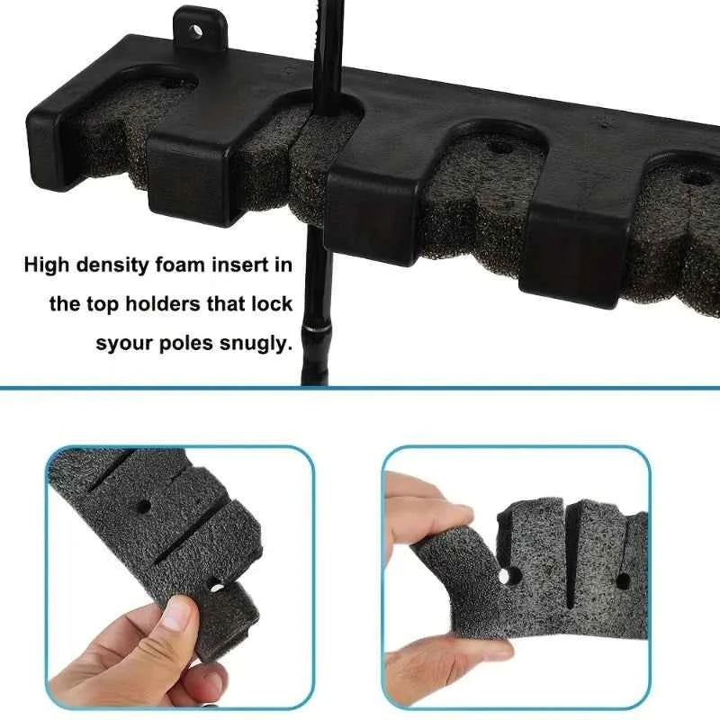 Easy-Install Fishing Rod Bracket Wall Mounted Foam Grip Storage Rack Fishing Tools Rod Holder Fishing Accessories Equipment
