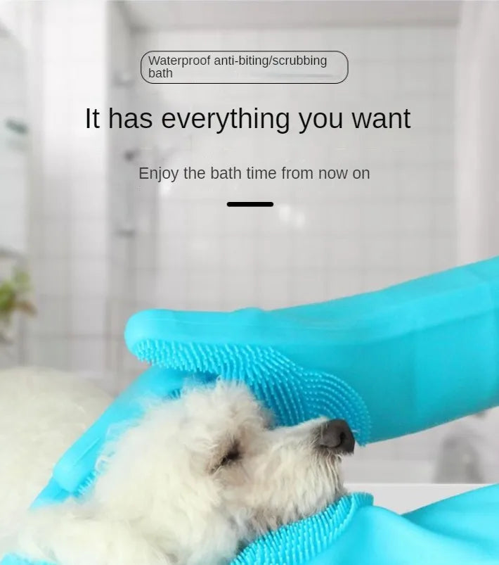 New magic Silicone Body Pet Bathing Gloves for Animal Perfect Bathe Shampoo Dog &Cat Brush Gloves