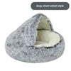 Autumn and Winter soft plush pet bed and pet bed Winter warm and cold plush comforter nest Shell cat nest semi-enclosed cat nest - Play Paws Toys