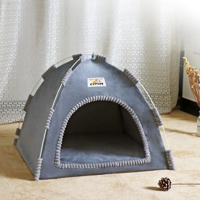 Foldable Cat House Pet Tent Four Seasons Universal Cat and Dog Pet Nest Summer Cool Mat Outdoor Portable Foldable Breathable - Play Paws Toys