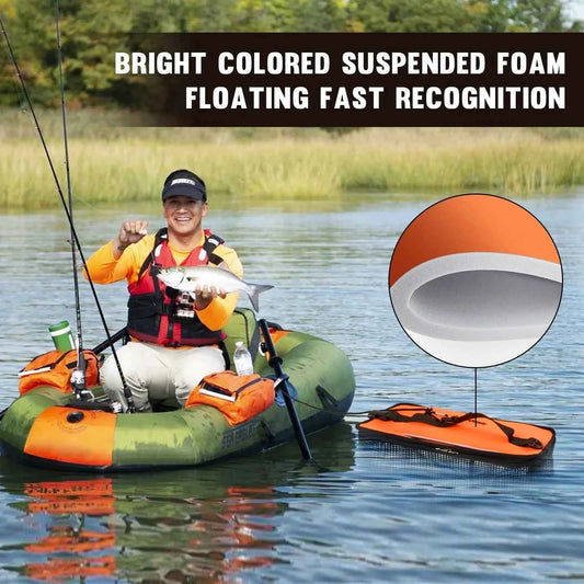 Floating fish basket, foldable fishing rack bucket, portable foldable fishing net for storing fishing equipment in the cage