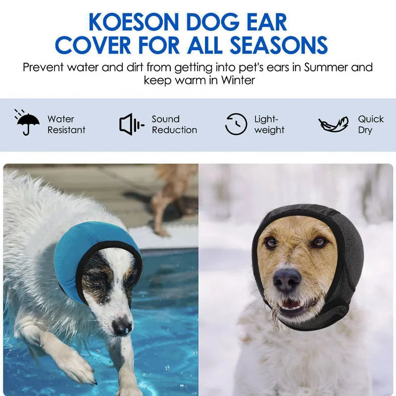 Waterproof Noise Cancelling Dog Ear Muffs for Swimming, Grooming, and Anxiety Relief - Calming Hood To Prevent Shock and Fear"