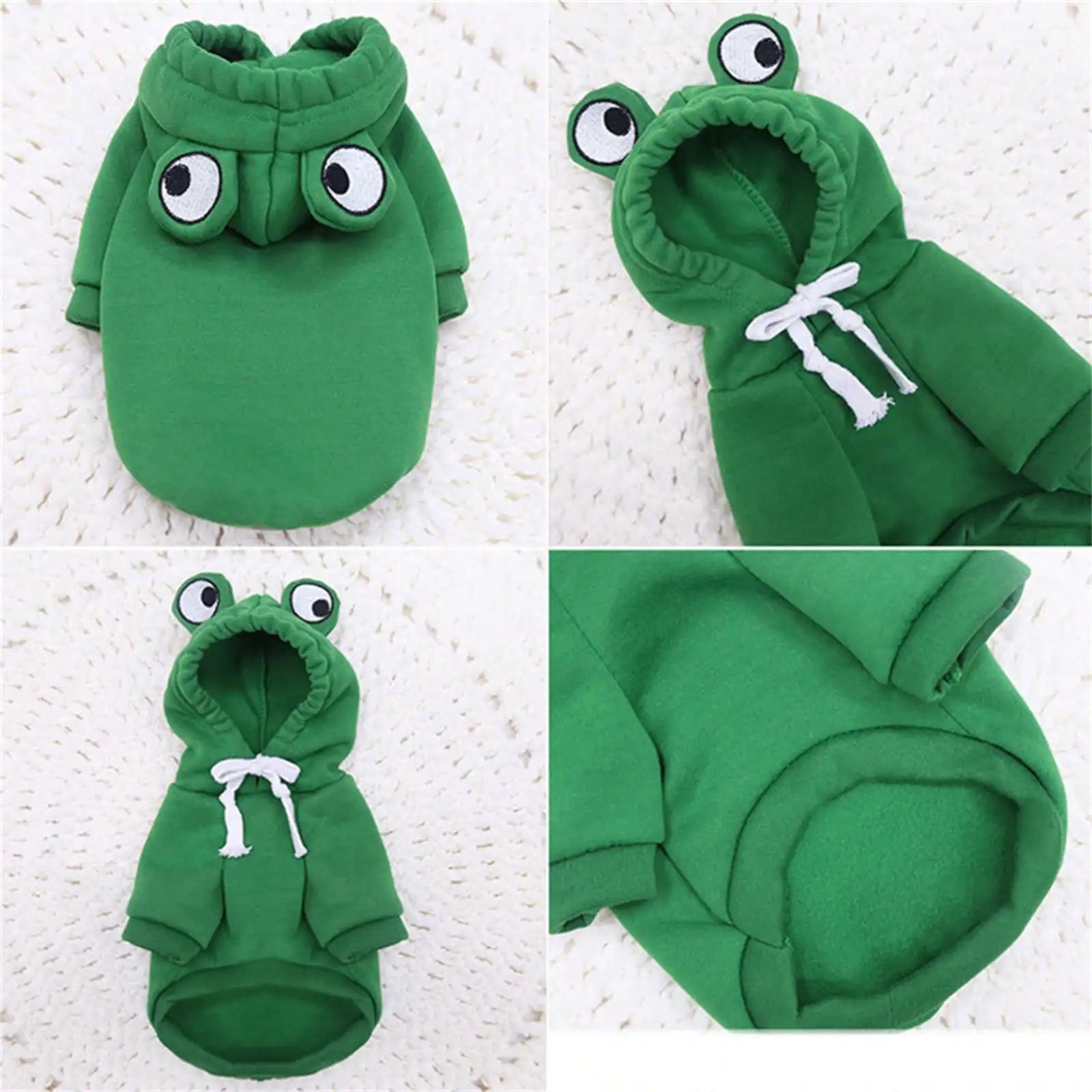 1PC  Cute Frog Design Dog/Cat Hoodie - Winter Warm Pet Hoodie with Velvet - Play Paws Toys