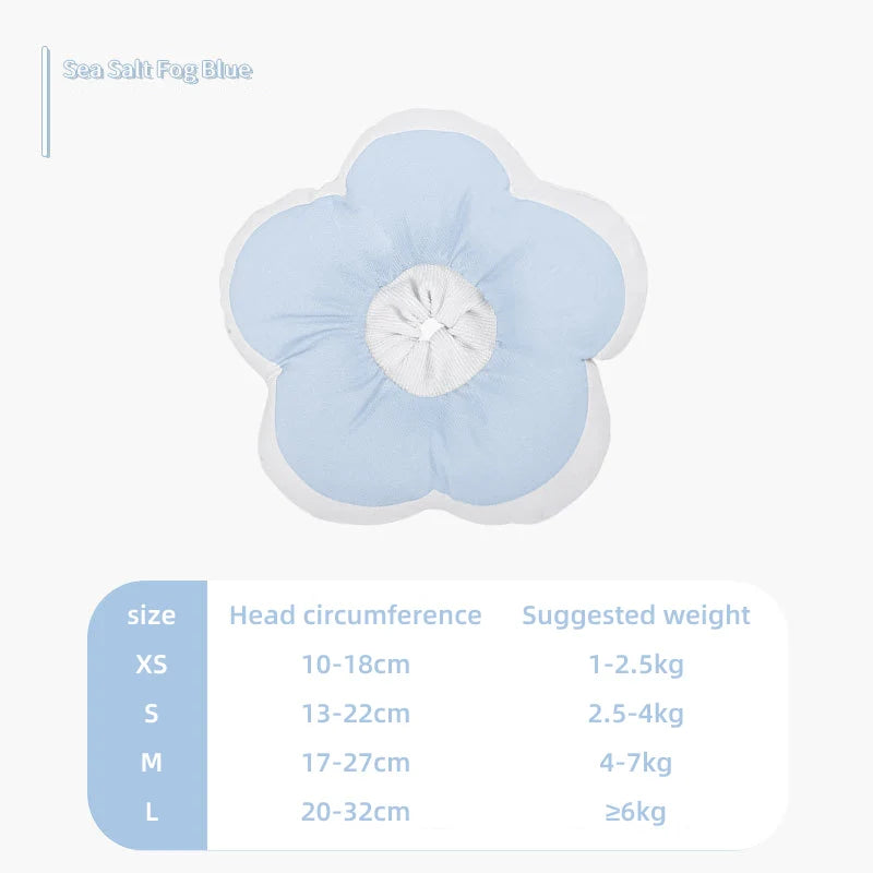 HOOPRT Cat Flower Elizabeth Cotton Neck Pet Collar Adjustable Anti-Bite Surgery Cute Solar Flower Neck Cone Beauty Head Cover