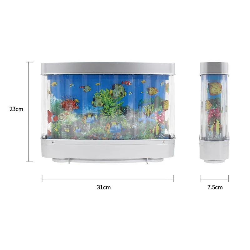 Tropical Fish Tank Lamps Artificial Aquarium Decor Virtual Ocean in Motion Night Light For Children Halloween Christmas Gift Toy