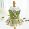 College Style Dog Dress for Small Dogs, Plaid Skirt, Pink,Blue,Green, Spring Dog Clothes, Cat, Chihuahua, XL