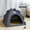 Pet Tent Bed Removable Cat Sofa Basket Canvas Semi-enclosed Cat House Dog Cave Hut Cat Sleeping Bed for Room Decor Pet Supplies - Play Paws Toys