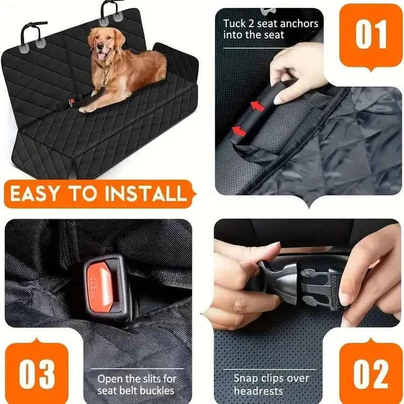 Car Dog Seat Cover for Back Seat Waterproof Auto Rear Pet Seat Protector Mat Nonslip Universal Safety Carrier For Outing Dogs