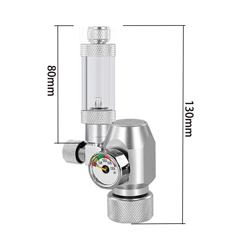 Aquarium DIYCO2 regulator W21.8/CGA320/G3-4/G5-8/TR21/3-8unf gas cylinder nut docking type fish tank CO2 pressure reducing valve