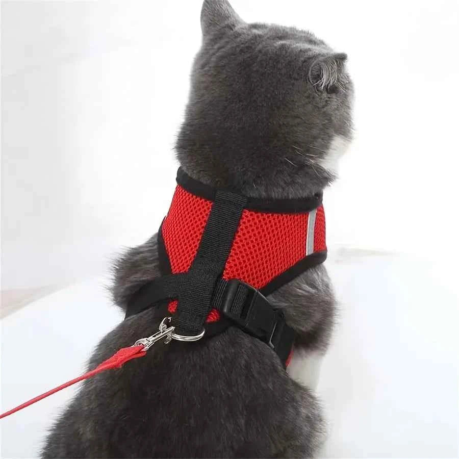 Cat Harness Adjustable, Escape-Proof Breathable Mesh with Reflective Vest  5-Foot Leash - Safe, Durable Outdoor Adventures