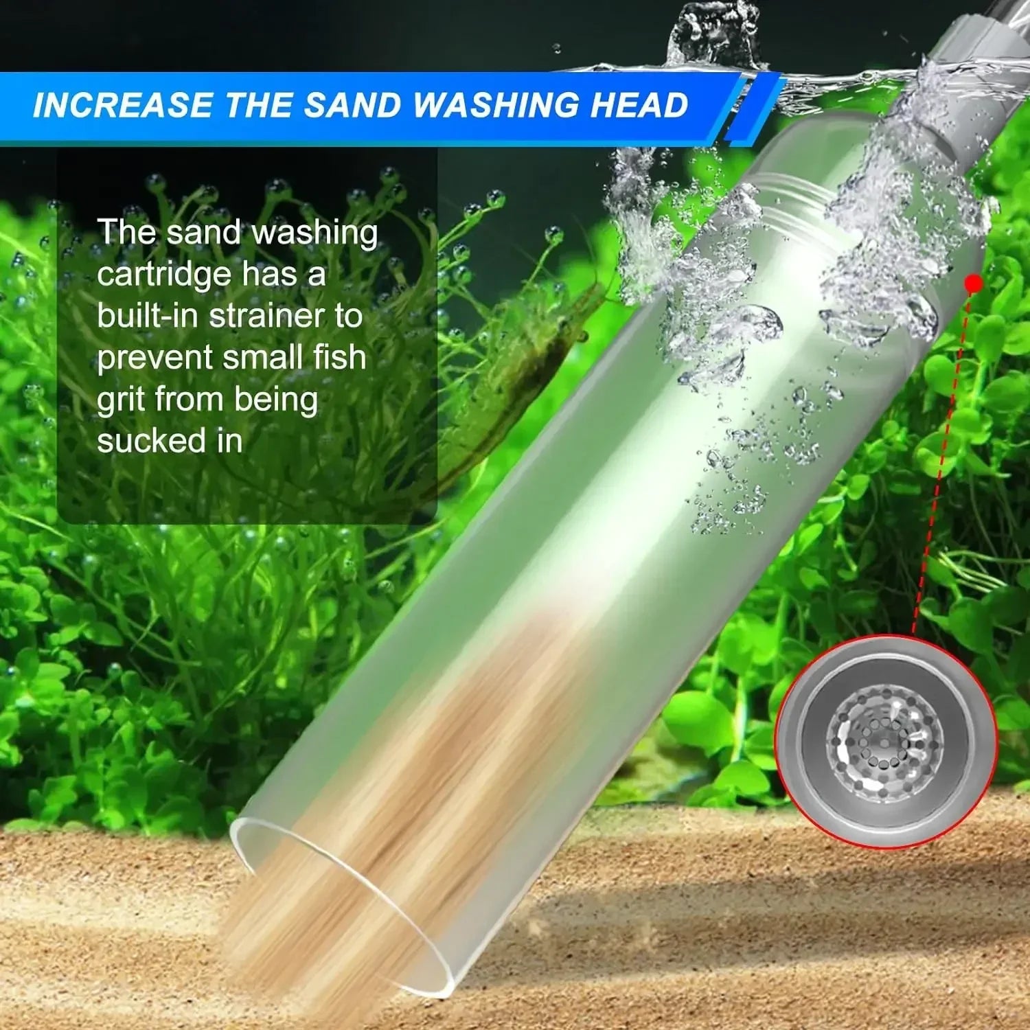 Aquarium Siphon Vacuum Cleaner Tool Set for Large Fish Tank Gravel/Sand Cleaning Water Change with Extension Tube, Fast and Easy