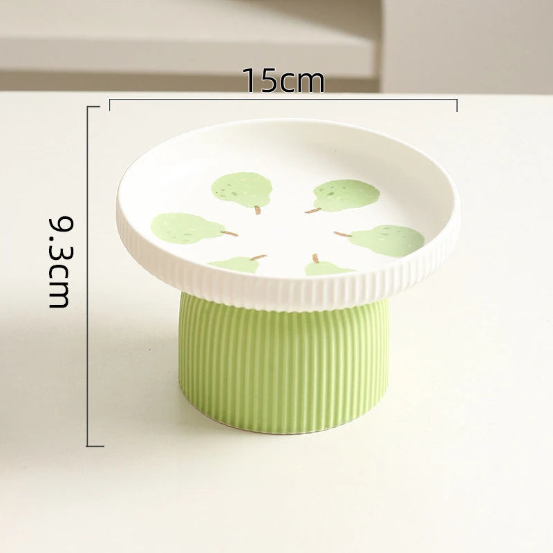 Elevated Ceramic Cat Bowl Non-Slip Pet Food DishHeavy Base for Flat-Face Cats/Dogs, Neck Protection, Anti-Spill, Easy Clean