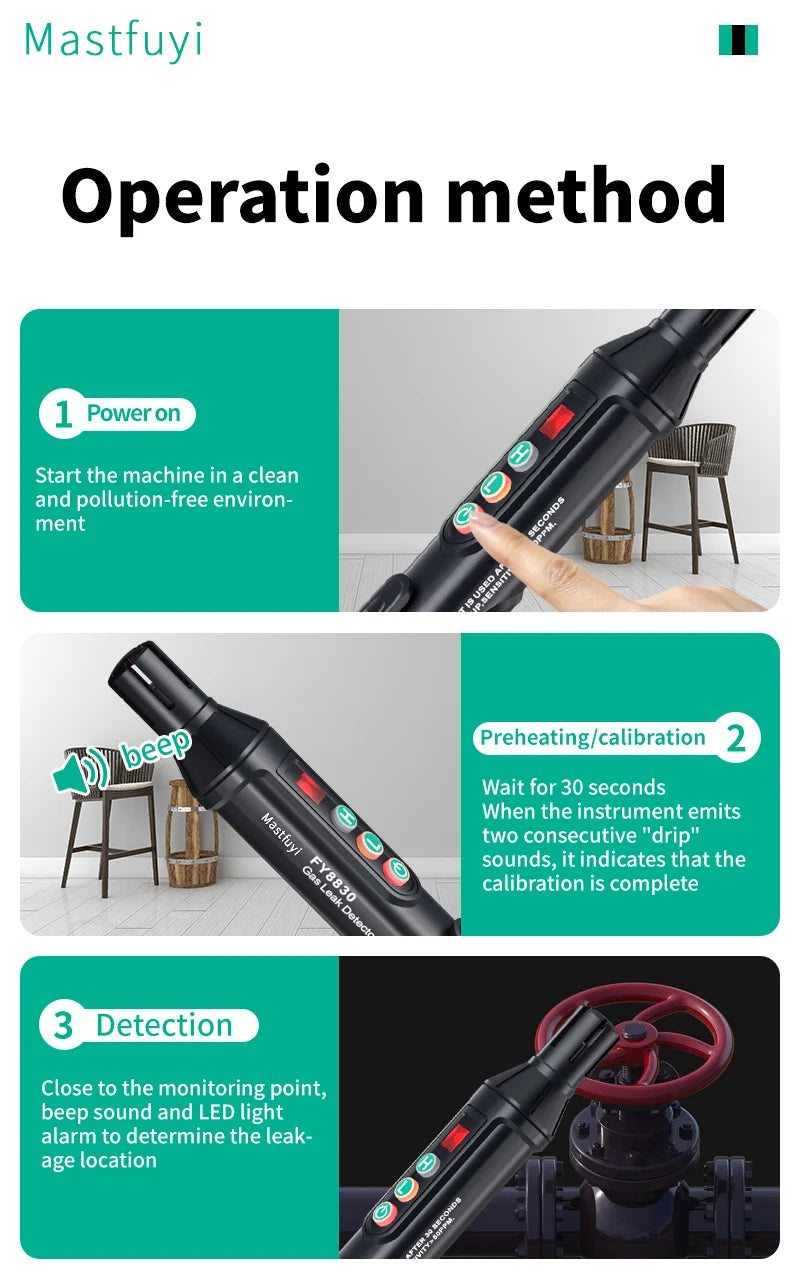New Portable Gas Leak Detector Natural Gas Detector Combustible Gas Detector With Audible And Visual Alarm Gas Sniffer Test