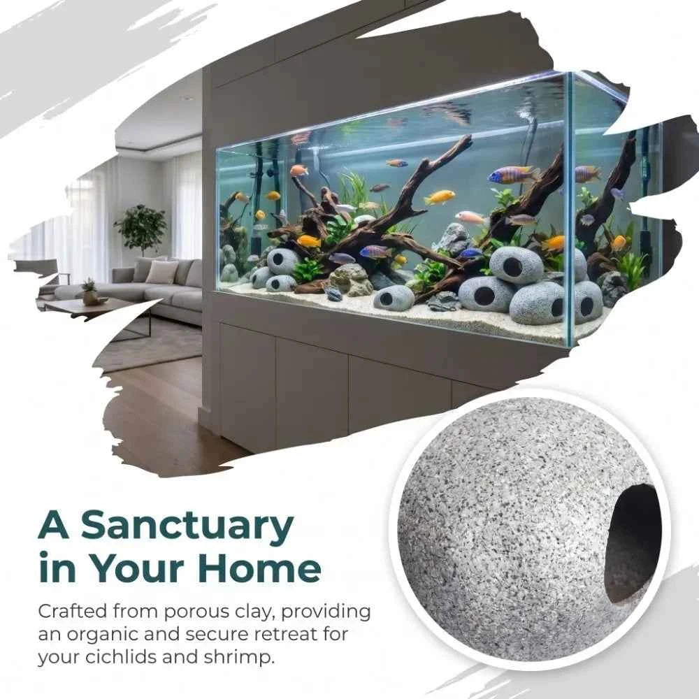 Purple Clay Aquarium Hideaway Rock Simulation Crafts Natural Touch Fish Tank Ornament Landscaping Decoration Aquarium Decoration
