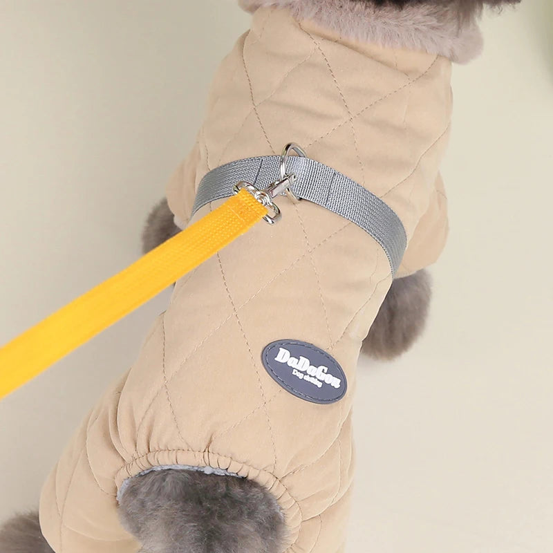 Warm Fleece Dog Jumpsuit For Small Medium Dogs Jacket with D-ring Autumn Winter Puppy Coat Chihuahua Costume Bulldog Pet Outfits