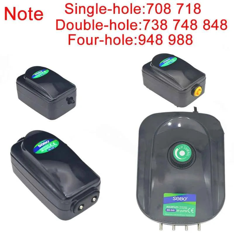 SOBO Silent Aquarium Oxygen Air Pump Fish Tank Adjustable Air Volume High Power Oxygenator Air Compressor Aerator 220v