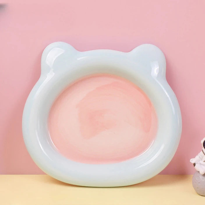 New Cat ceramic bowl cute weet cat food bowl large caliber anti knock home aesthetic decoration desktop ornament display plate