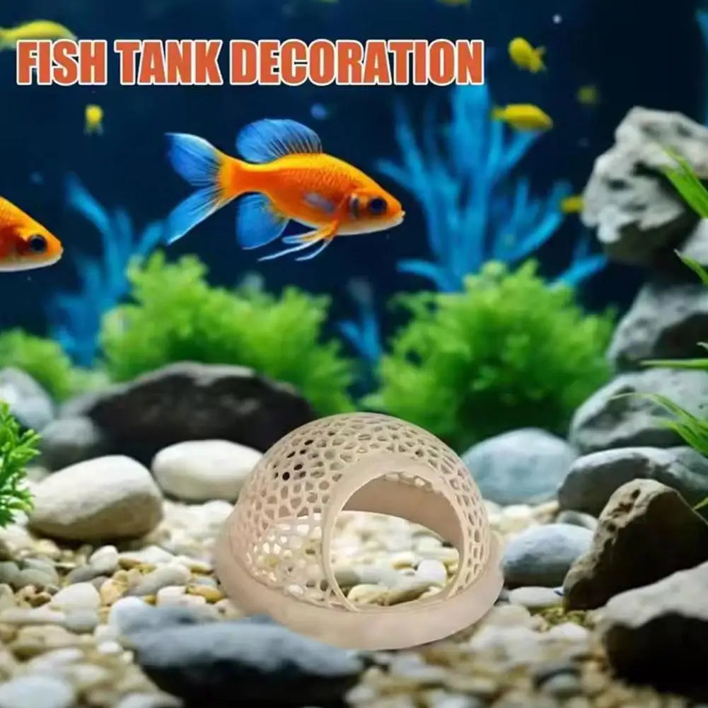Aquarium Floating Cave Fish Shrimp Hideout Shelter 3-in-1 Hammock Feeding Ring & Resting Spot for Betta Small Aquatic Pets