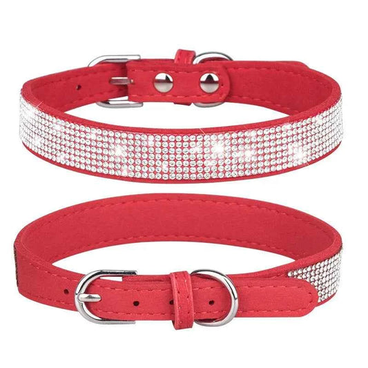 Bling Rhinestone Dog Cat Collars Leather Pet Puppy Kitten Collar for Chihuahua