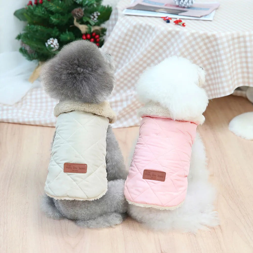 Soft Warm Pet Jacket Clothes 3 Colors Winter Puppy Dogs Cats Clothing Pet Outfits French Bulldog Chihuahua Pug Coat Vest S-XXL