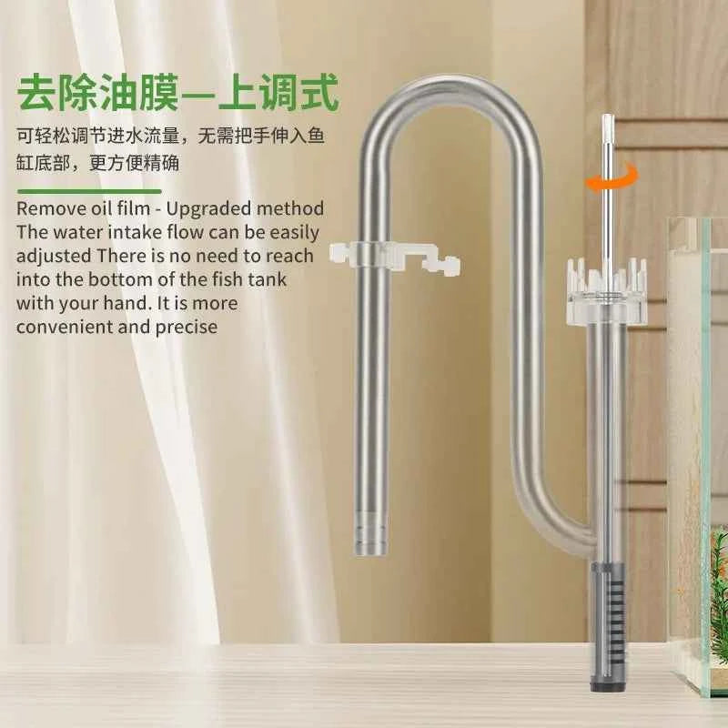ZRDR Fish tank filter tube filter Aquarium external 304 stainless steel inlet and outlet Oil removal film filter accessories