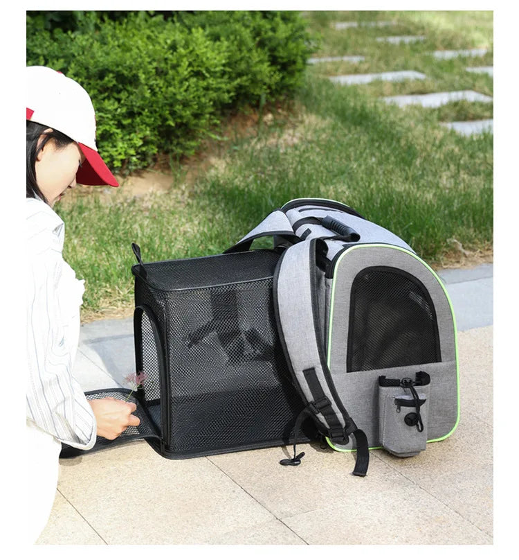 Cat Carrier Backpacks Expandable Cat Backpack with Shade Cover, Breathable Mesh Pet Carrier Backpack Bag for Travel Hiking Campi - Play Paws Toys